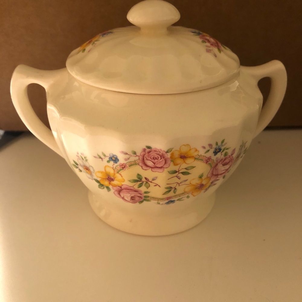 Edwin M Knowles Semi Vitreous Sugar Bowl